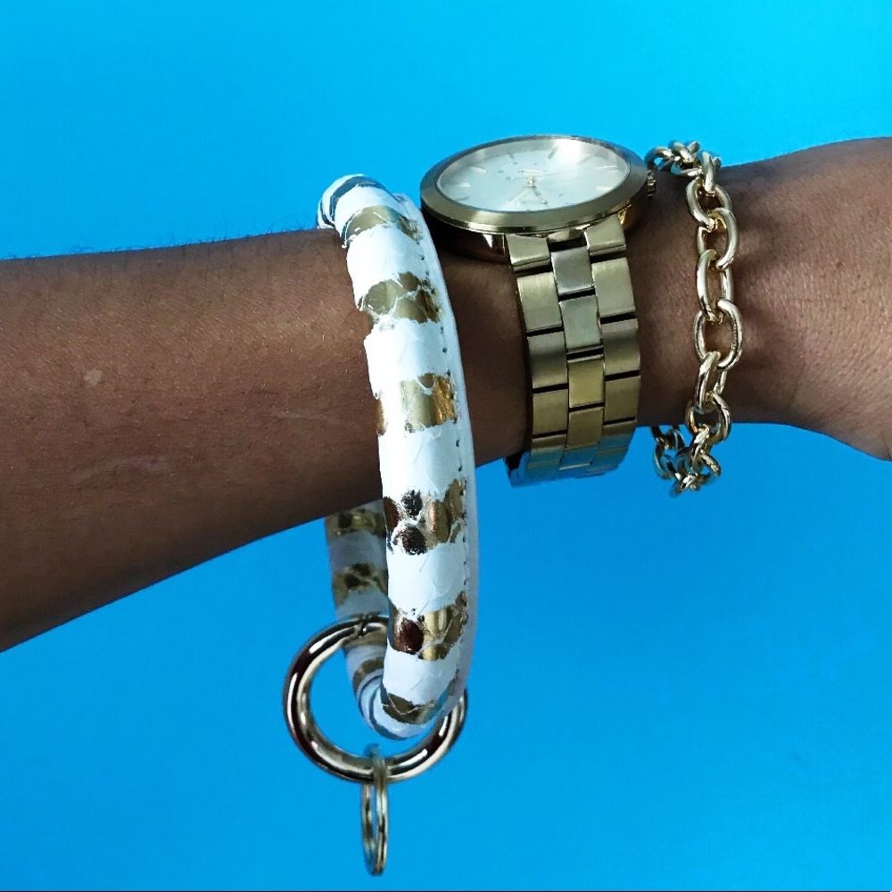 Leather Key Chain Bangle - Picture 4 of 4
